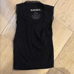 Katie J NYC Black Tank Top Blouse